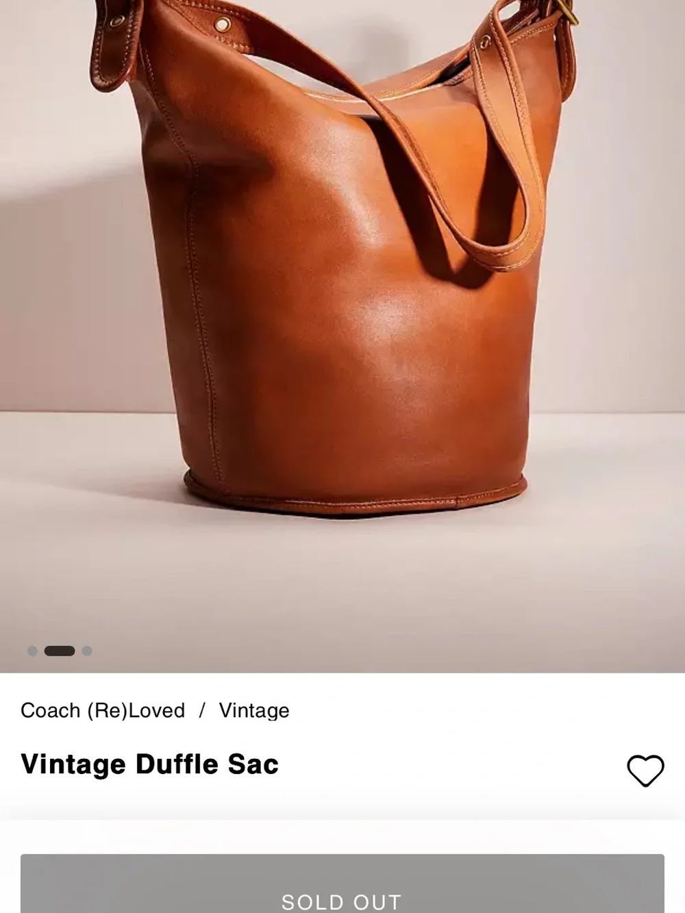 Vintage Coach 9085 Duffle Brown Leather Bag